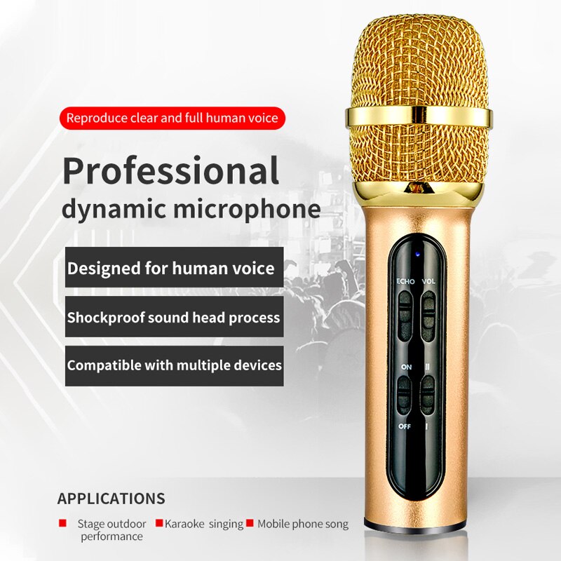 Leehur karaoke handhållen bärbar mikrofon sing recording live trådad mikrofon för dator iphone huawei xiaomi