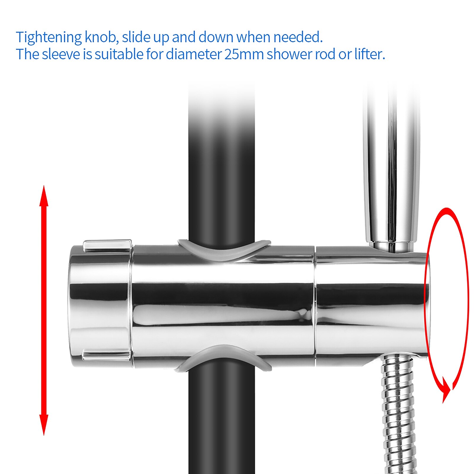 ABS Replacement Sturdy Bathroom Shower Rail Head Slider Holder Adjustable Bracket Made In Sturdy 20-2mm Shower Head Slider