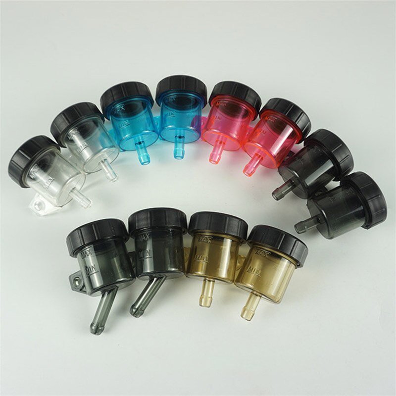 depósito de líquido de frenos delantero portátil para motocicleta, depósito de embrague Push Up, tapón de fluido de aceite, olla de aceite dividida para moto cross ATVs