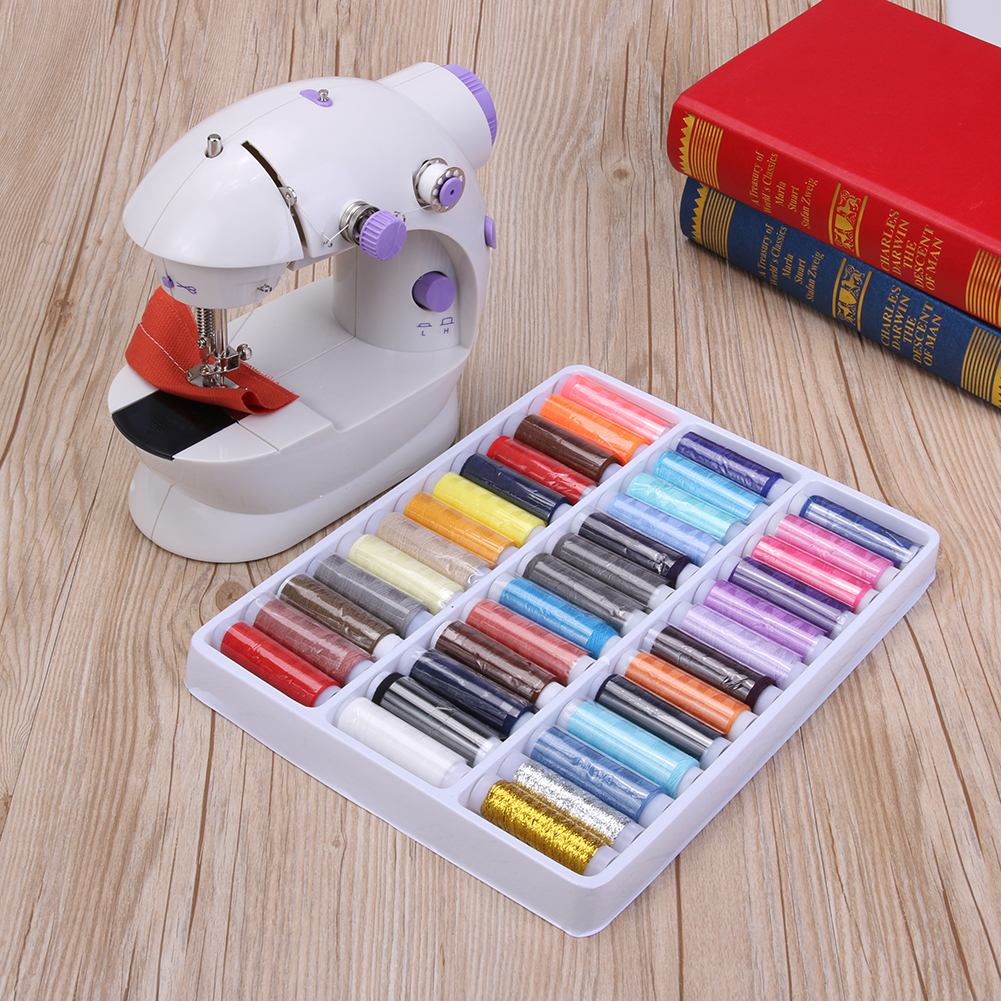 Home Miniature Sewing Machine Multifunctional Crafting Mending Machine with Foot Pedal LED Light Mini Electrical Appliance