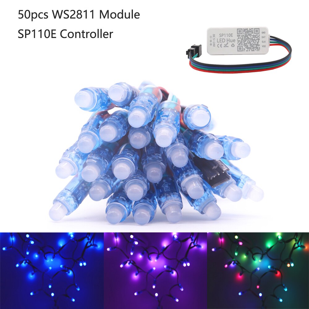 WS2811 Led Module Pixels String Lights Rgb Digitale Met SP110E Controller 5V 8A Voeding Volledige Kleur Led Licht strip Kit DC5V: WS2811 Kit1