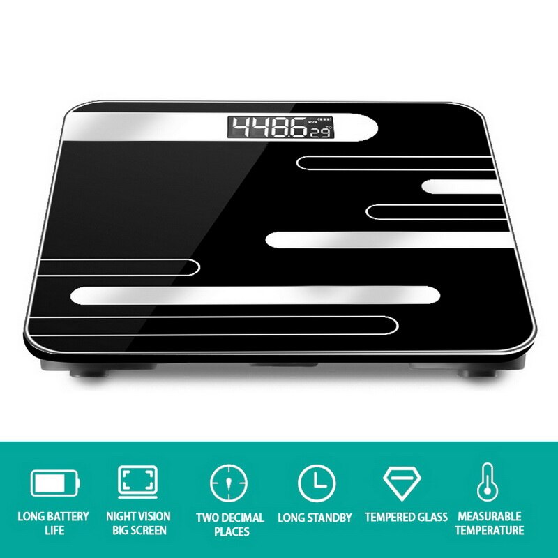 Usb opladning lcd display krop vejning hjemme digital vægt vægt elektronisk vægt gulv krop vægt glas smart: 5