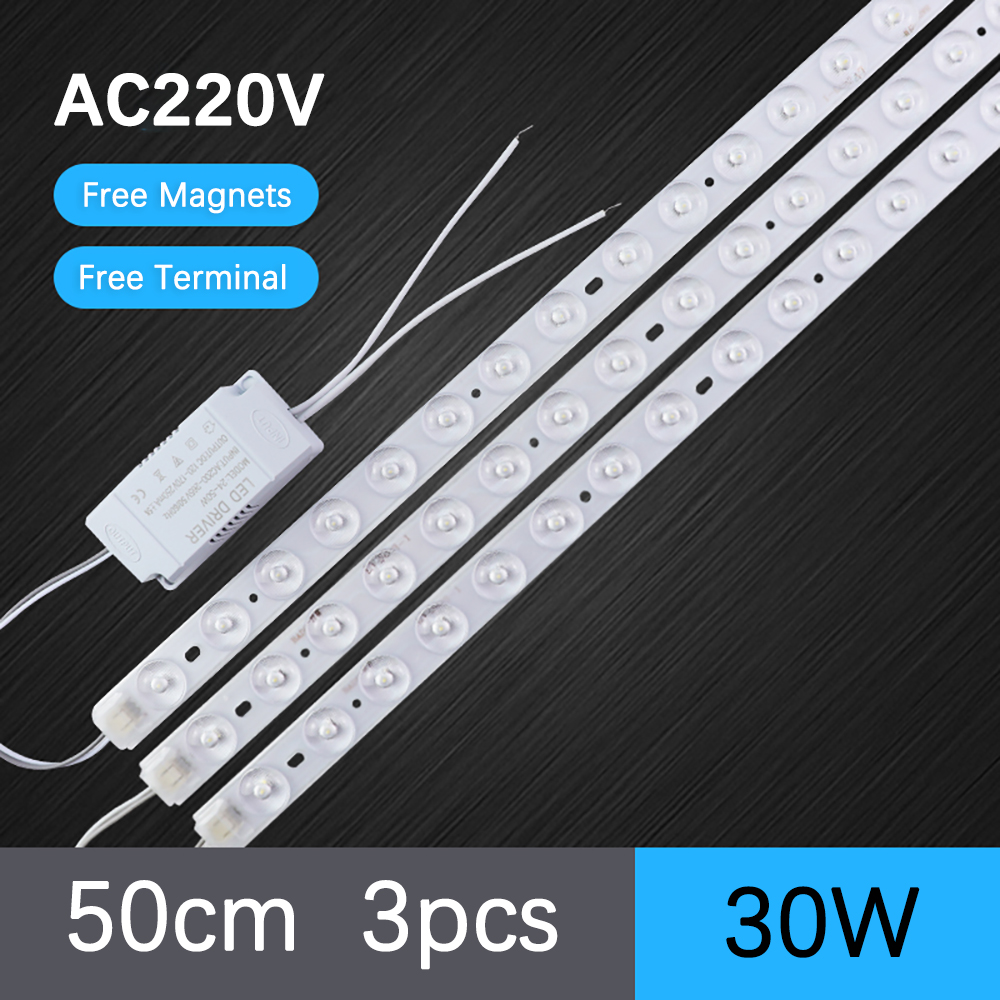 LED Module Light Bar 220V High Brightness 40cm 50cm For Living Room Bedroom Ceiling Light Replacement LED Strip Module Magnetic: WHITE / light yellow