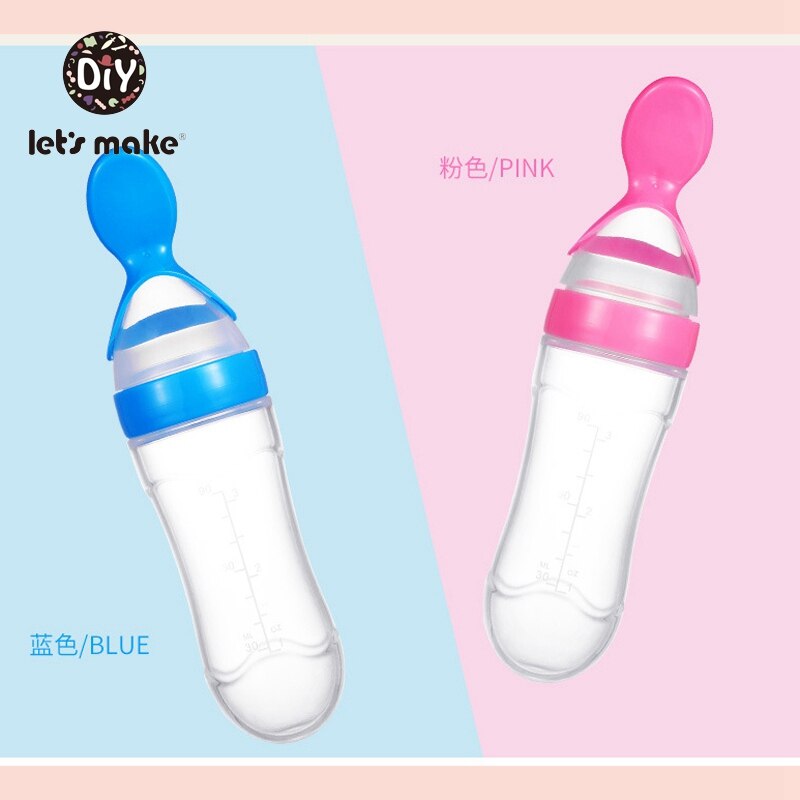 Lad & #39 ;s lave babytræning risske baby klem sutteflaske bordservice værktøj 90ml sikker fødevarekvalitet silikone børnestel