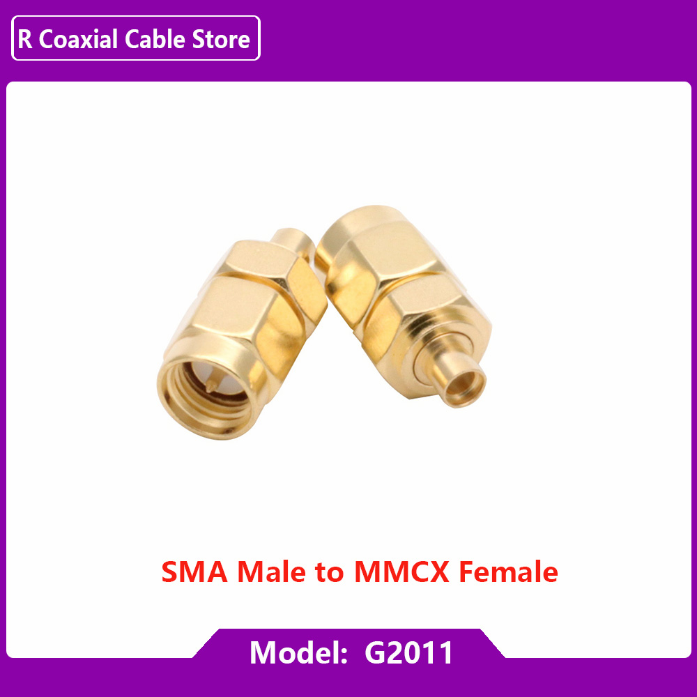 Adaptador macho y hembra SMA macho y hembra, convertidor de conector de barril de tuerca de acoplamiento coaxial RF, MMCX/MCX, 1 ud.: G2011