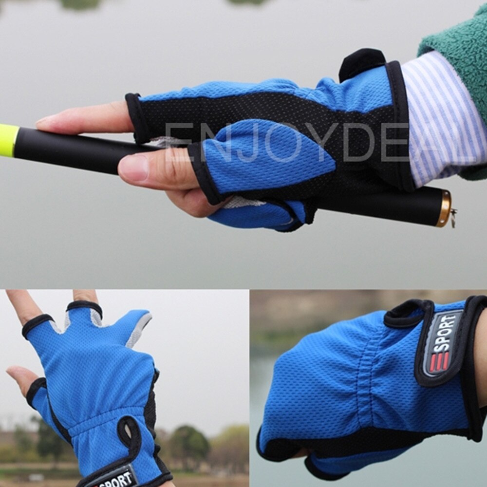 Unisex Three Fingerless fingers fishing gloves Adjustable Fishing enthusiasts Mitten Antiskid and Ventilated Comfortable Gloves