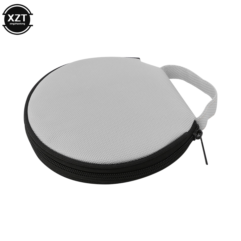 Portable CD DVD Case Storage Disc 20 Capacity Dual-use Oxford Cloth Storage Bag Round Holder with Zipper for Home Car CD Box Bag: GRAY