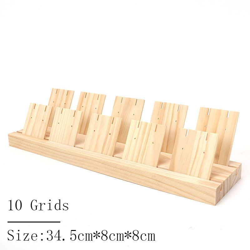 Hout Oorbellen Sieraden Hanger Organizer Houder Sieraden Rack Hanger Opslag Display Stand Gaten Houten Basis Voor Home Shop Decor: GRIJS