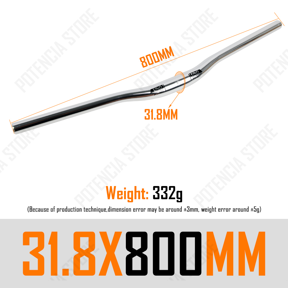 UNO Fahrrad Lenker Silber- 31.8MM Fahrrad erheben eben handhaben Bar Lenker 640/680/720/740/760mm Fahrrad Lenker MTB Bycicle Teil: gebogen Bar 800mm