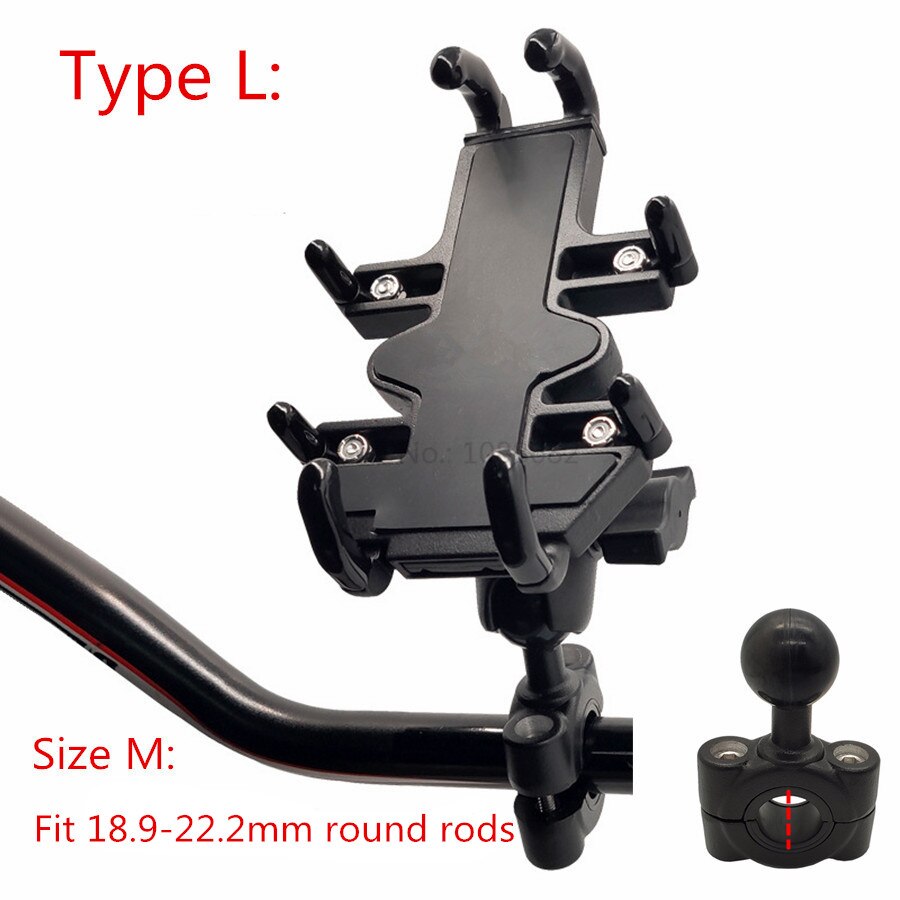 Jadkinsta Sfera In Alluminio Supporto Del Supporto Regolabile Del Motociclo Manubrio con Doppia Presa Braccio per Gopro Telefono Ram Mount: L