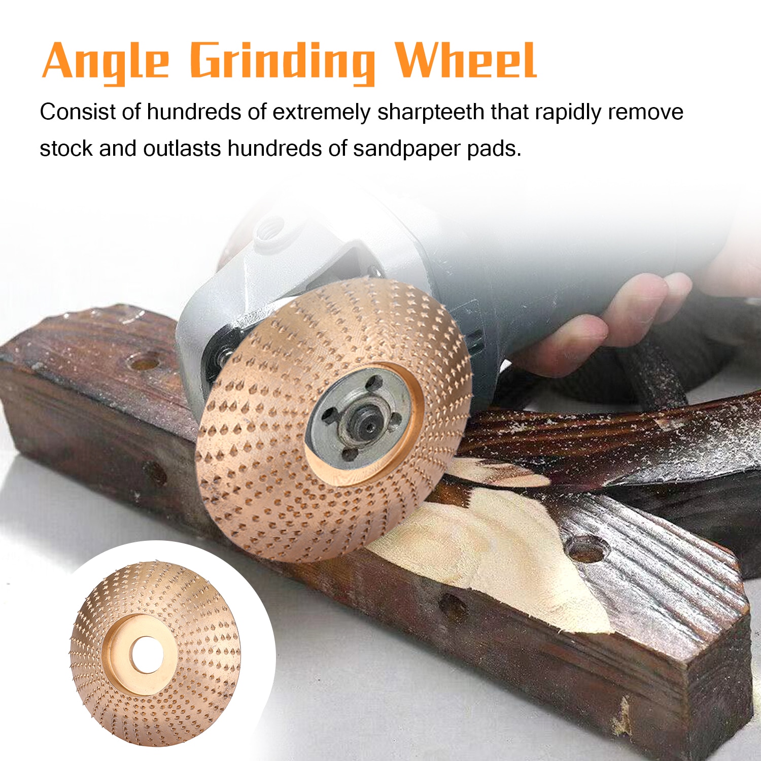 Woodworking Wood Angle Grinding Wheel Sanding Carving Rotary Tool NO.45 Steel Abrasive Disc for Angle Grinder