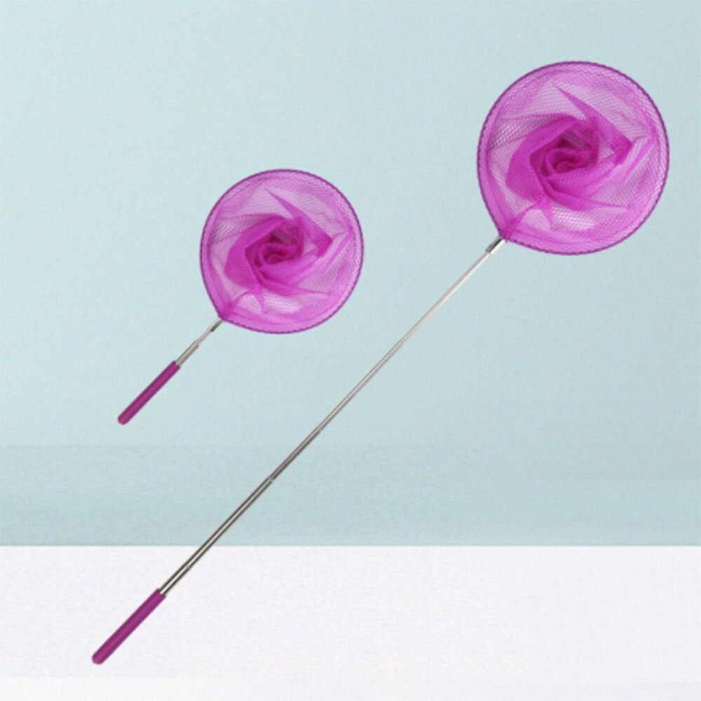 Retractable butterfly net set Insect catcher catching insects fish, caterpillars, ladybug nets, outdoor tools, non-slip handles: Purple