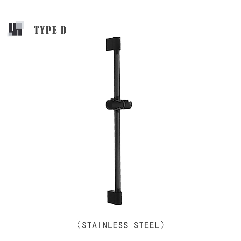 Matte Black Bathroom Sliding Shower Bar Shower Column Wall Mounted Rod with Adjustable Bracket Holder Round Square Slide Bar: Type D