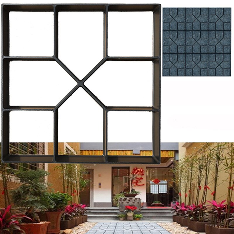 Trädgårdsdekoration gör-det-själv-bana maker betongformar cementform betong cement sten promenad stenläggning asfaltläggare återanvändbar betong tegelform