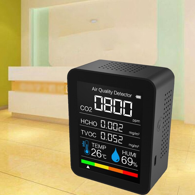 CO2 Detector Air Detector TVOC HCHO Detector Temperature And Humidity Tester Carbon Dioxide Monitor