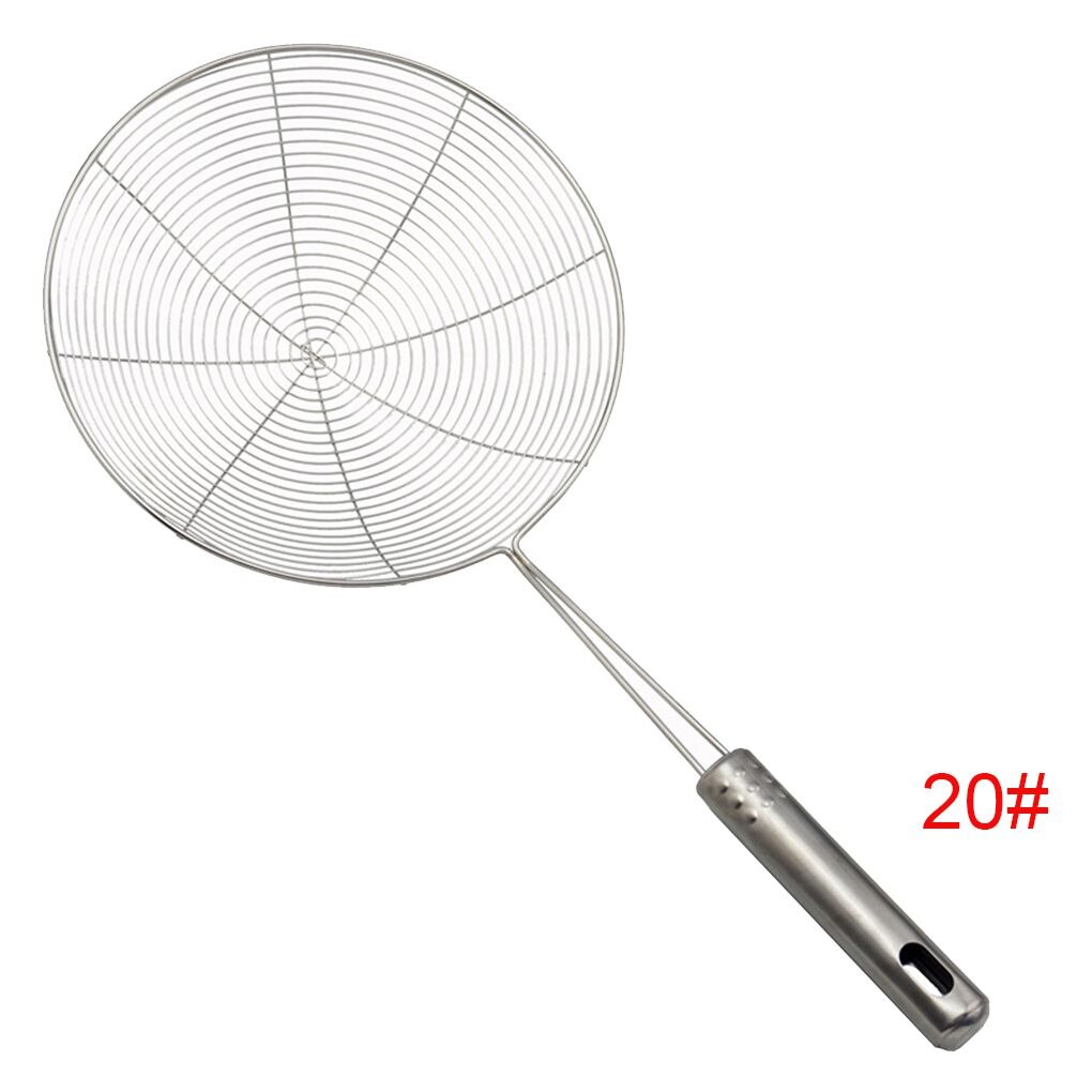 Solido ragno Filtro schiumatoio Mestolo in Acciaio Inox Utensili Da Cucina Strumento di Patatine Fritte di Pesce Frittura Utensile: 20cm