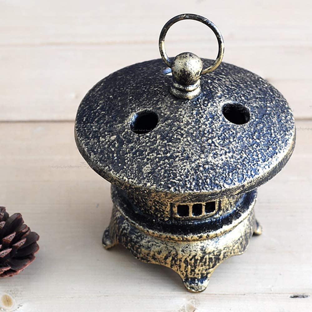 Lanterne Vintage en forme de pagode en fonte, porte-bougie, luminaire décoratif d&#39;intérieur, idéal pour un jardin