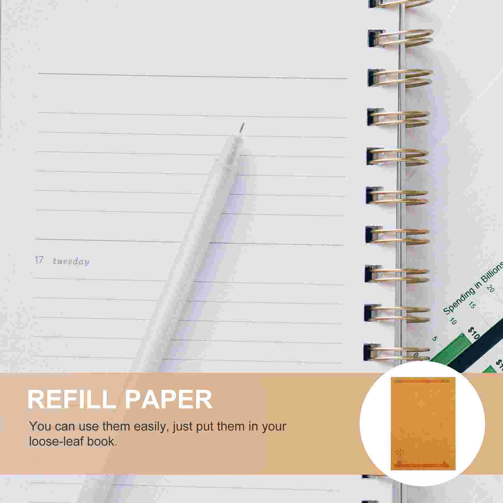 2pcs Loose-leaf Notebook Refills Six Holes Notebook Replacement Accessories