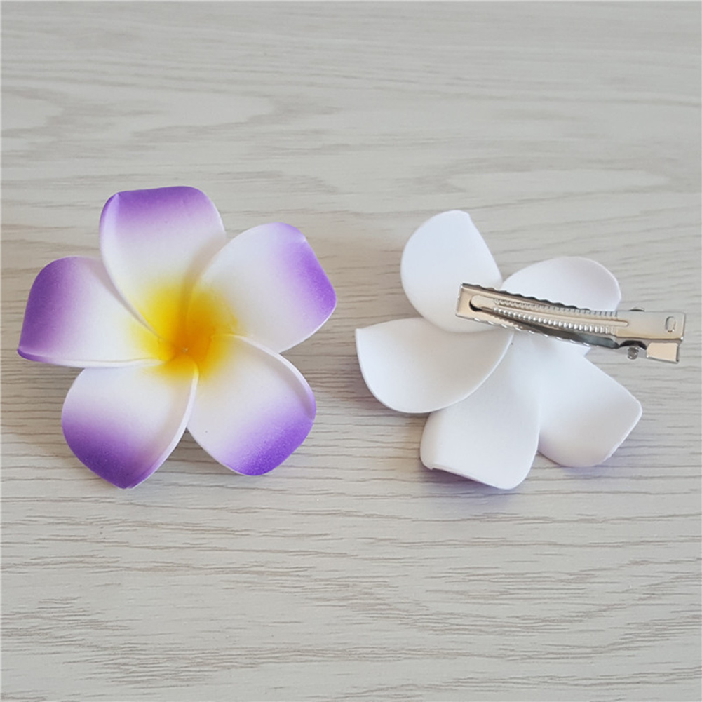 Hawaii plumeria blomma hårspännen för kvinnor flickor blommiga hårnålar för sommar strand bröllopsfest håraccessoarer