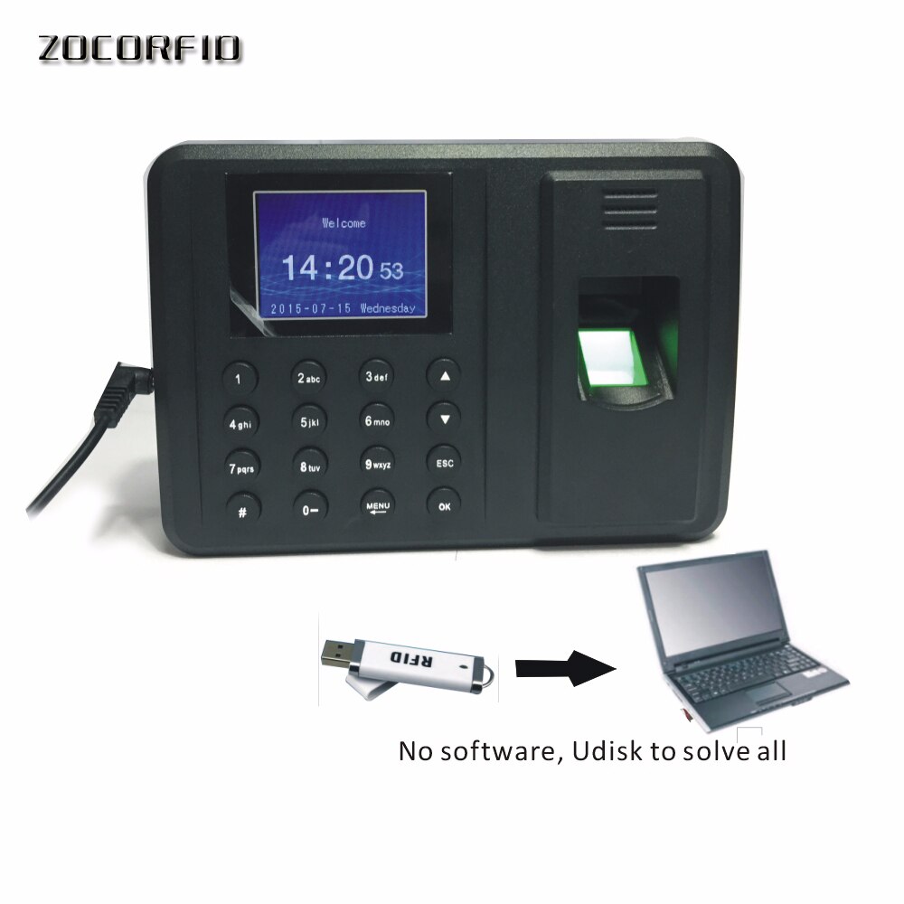 So easy biometric fingerprint punch usb time clock office attendance recorder timing employee machine reader Voice English