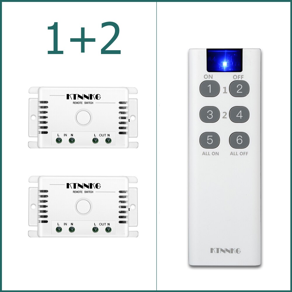 433MHz Funk-Fernbedienungsschalter - 1-Kanal 220V AC - Wandmontage RF - Standard Ein/Aus: Kit 7