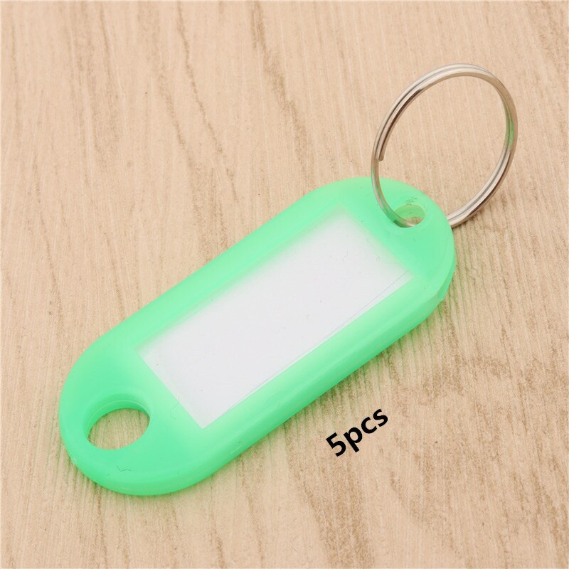 Colour Plastic key card Holder Keychain & Organizer Luggage ID Label Key rings Name Cards: green