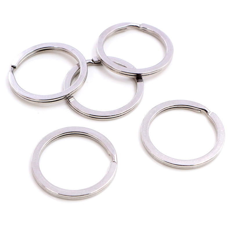 Rostfritt stål 25mm 28mm 10 st/lot nyckelring nyckelring ingen blekning färger loop ring nyckelring nyckelringar