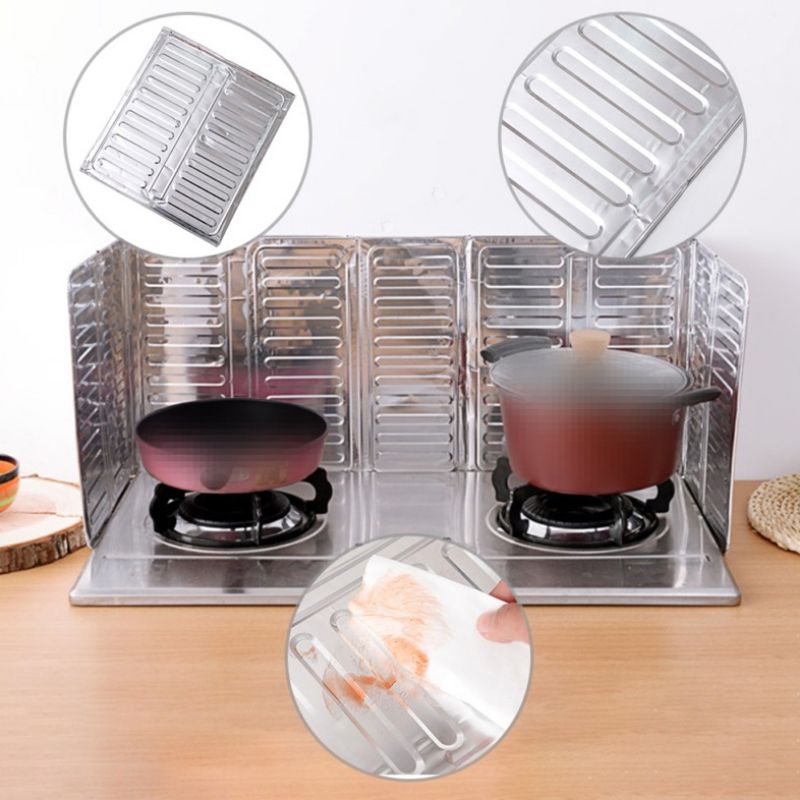 Kitchen Gas Stove Deflector Aluminum Plate Foil Paper Insulation Enhance Fire Grease Film Oil Block Splash Deflector #1