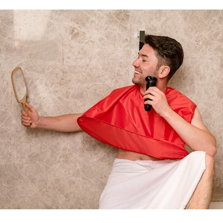 Delantal de afeitado de barba para hombre, para el cuidado de la cara babero, afeitado de pelo para adultos, afeitadora de limpieza, peluquero, para hombre, delantal de limpieza