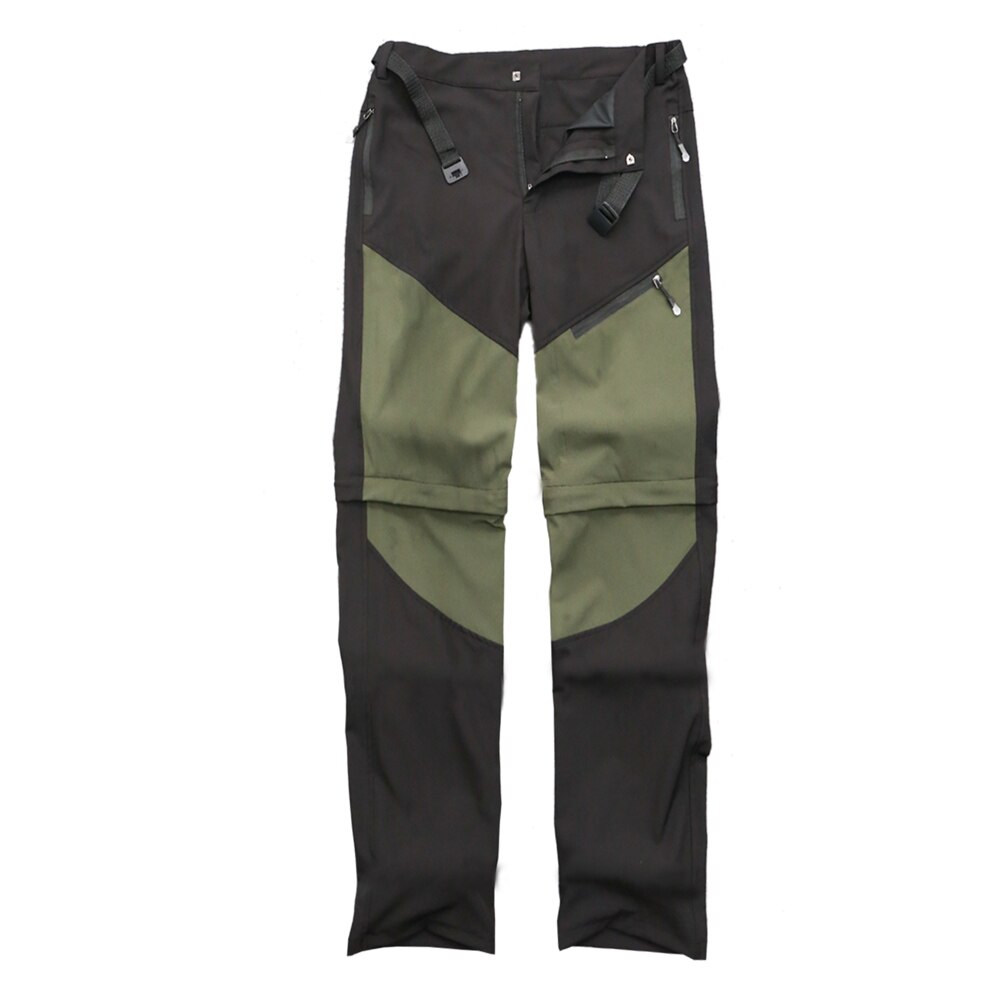 Herr sommar snabbtorkande avtagbara vandringsbyxor fiske camping klättring vandringsbyxor plus size vattentäta friluftsbyxor: Armégrön / Xl