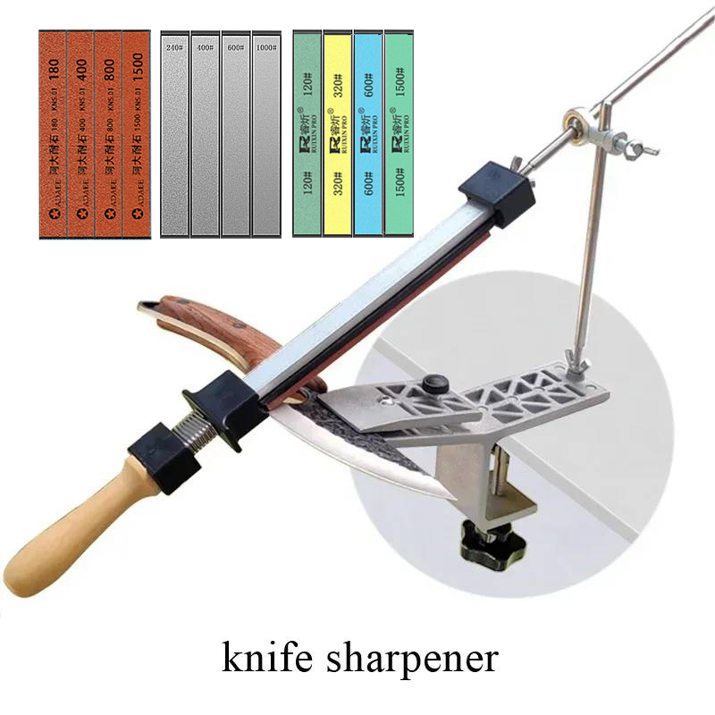 Clamping Table Sharpener Knife Sharpener Multi-function Fixed Angle Sharpener Sharpening Stone: Yellow