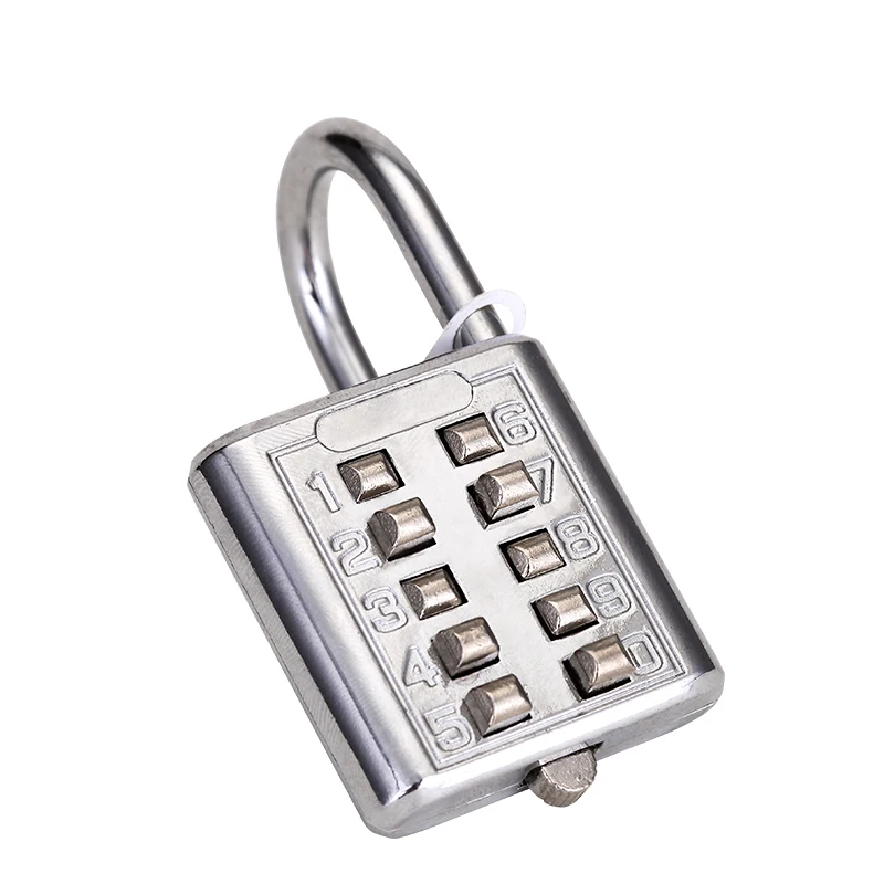 Cadenas à combinaison de boutons poussoirs à 4 ou 5 chiffres, serrure à numéro argenté, Code de voyage, accessoires de voyage