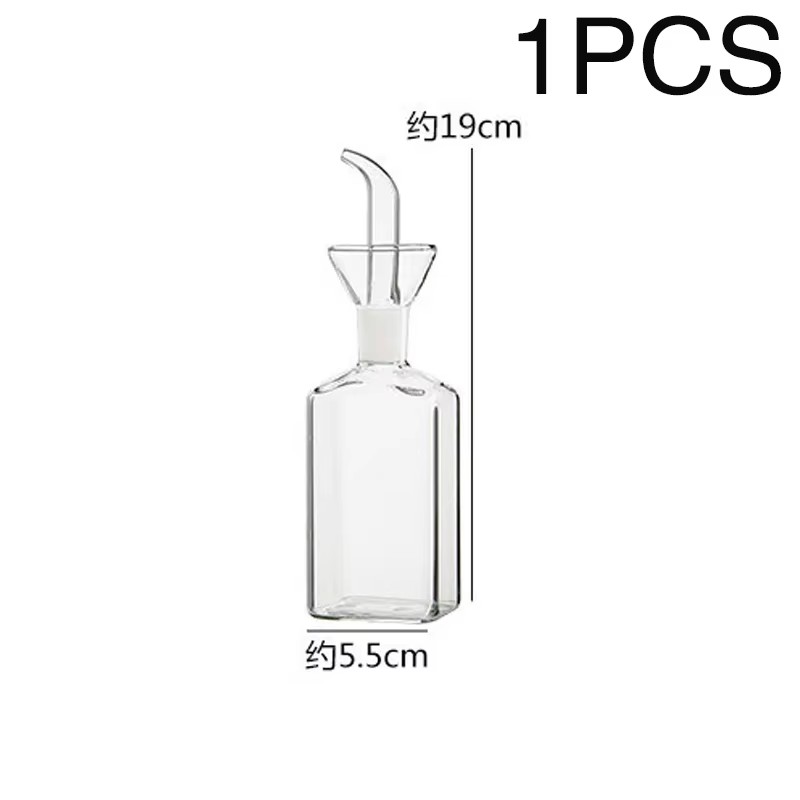 Transparent Glass Oil Bottle with lid Handle Scale Heat-resistant 500/800ml Soy Vinegar Sauce Environmental protection Container: Dark Grey