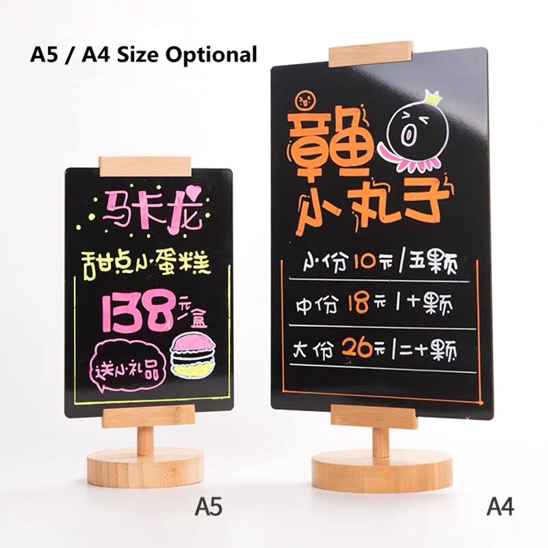 A5 Tabletop DIY Chalkboards Sign Stand Board Menu Card Price List Display For Restaurant Coffee Wedding Decorations