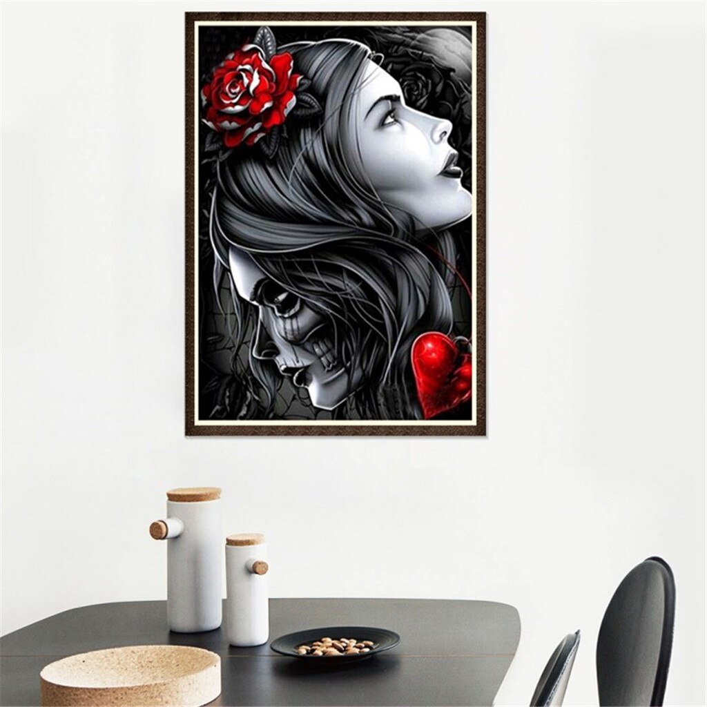 YSCOLOR Diamond Painting 5D Teschio: Kit Completo 30x40cm, Tela E Diamanti Rotondi, Regalo Halloween
