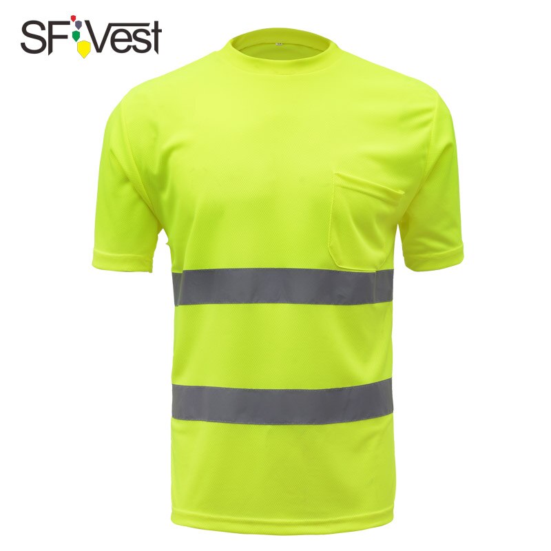 Hi vis t paita työturvallisuus vaatteet työvaatteet dry fit t paita lyhythihainen heijastava turvapaita: Ts01 / Xxl