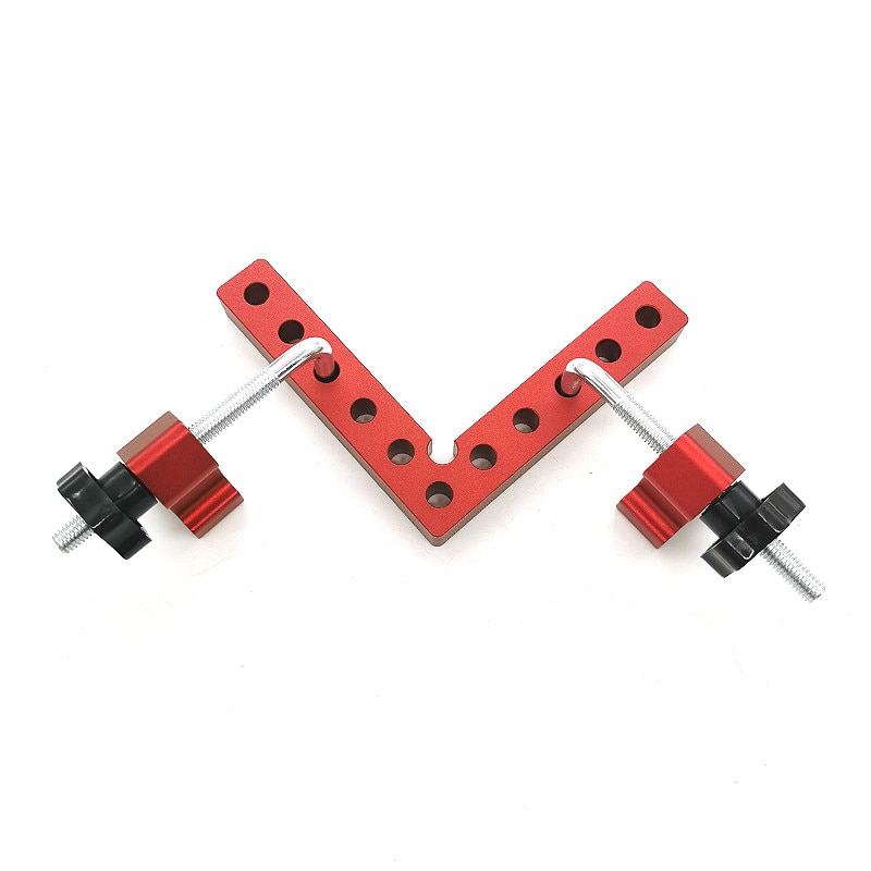 Placa de empalme auxiliar de 90 grados, Panel de posicionamiento, Clip fijo, escuadra de carpintero en forma de L, herramienta de carpintería, 2 uds.: 1pc 120mm Set