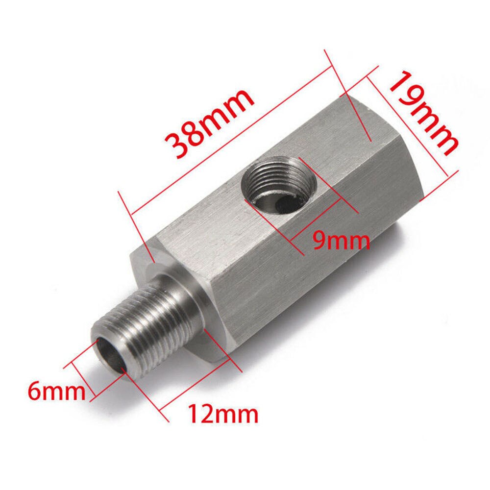 1/8'' NPT Oil Pressure Sensor Tee To NPT Adapter Turbo Supply Feed Line Gauge Car Accessories