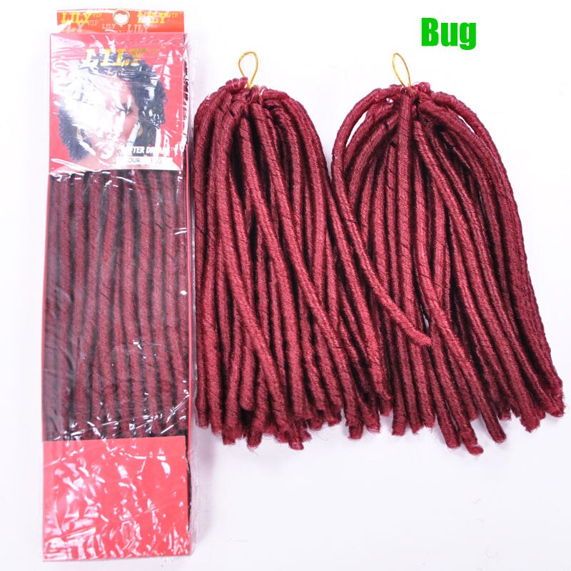 Extensions de mèches au Crochet, 30 racines, 14 pouces, Faux mèches, 12 couleurs, tresses au Crochet: # Bourgogne
