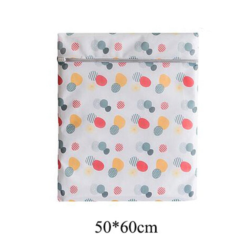1PC Folding Washing Machine Laundry Bag Zipper Washing Mesh Bags Household Cleaning Bra Socks Underwear Clothes Laundry Pockets: 50x60cm