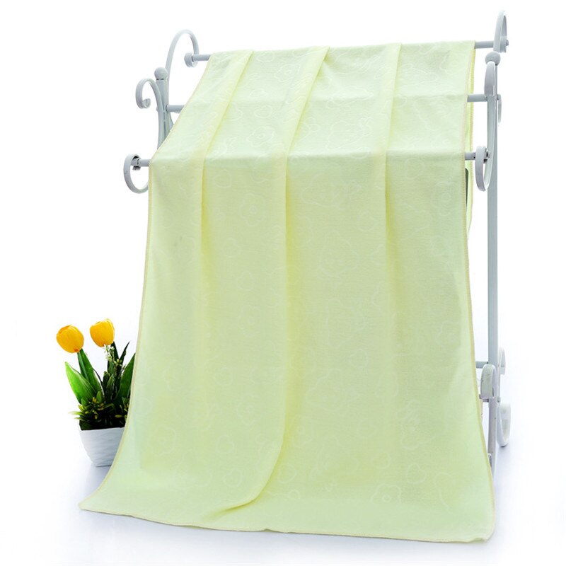 Serviette de bain en microfibre pour dessin animé | 140x70cm, serviette de visage compacte et ultralégère à séchage rapide, accessoires pour la maison: Jaune clair
