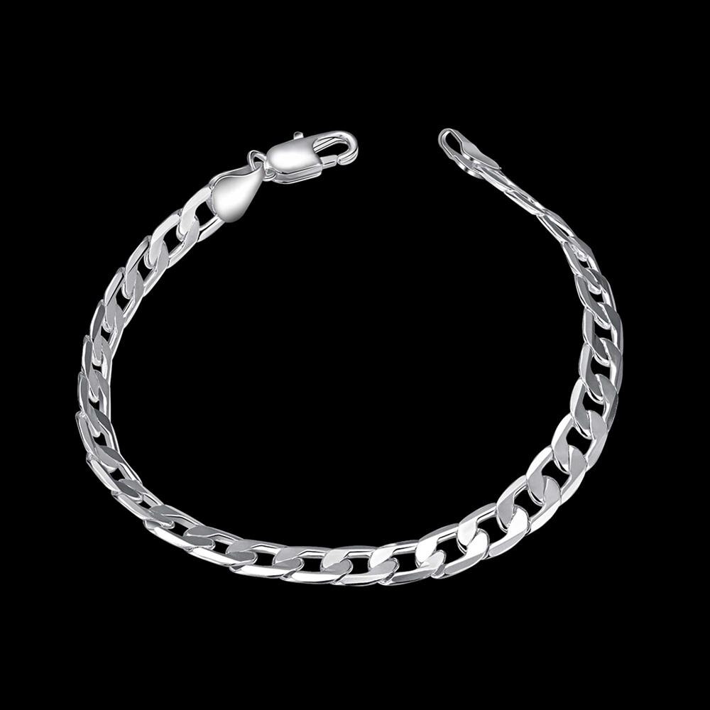 Bracelets en argent sterling 925 pour femmes, chaîne plate latérale de 6MM, de noël fins, bijoux à la