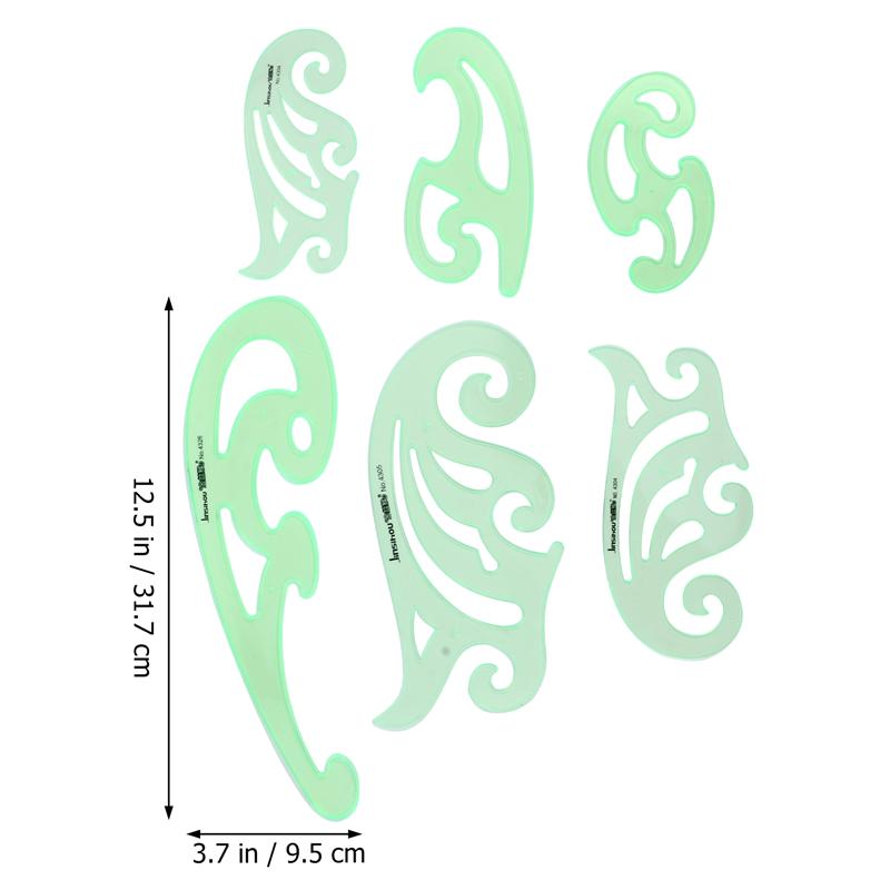 6Pcs Drawing Template Stencil Geometric Stencils Multiple Shapes Drawing Tools Multifunctional Drawing Ruler