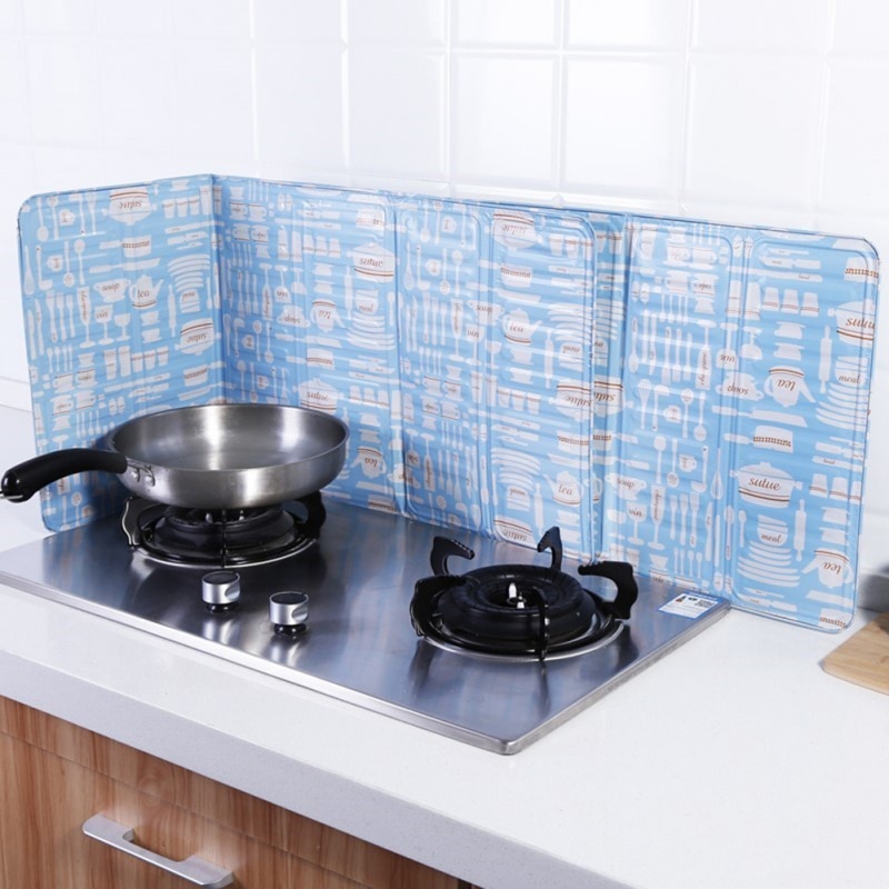 Kitchen Cooking Frying Pan Oil Splash Screen Cartoon Splatter Shield Guard Oil Divider Splash Proof Baffle Tool Gas Stove Cover