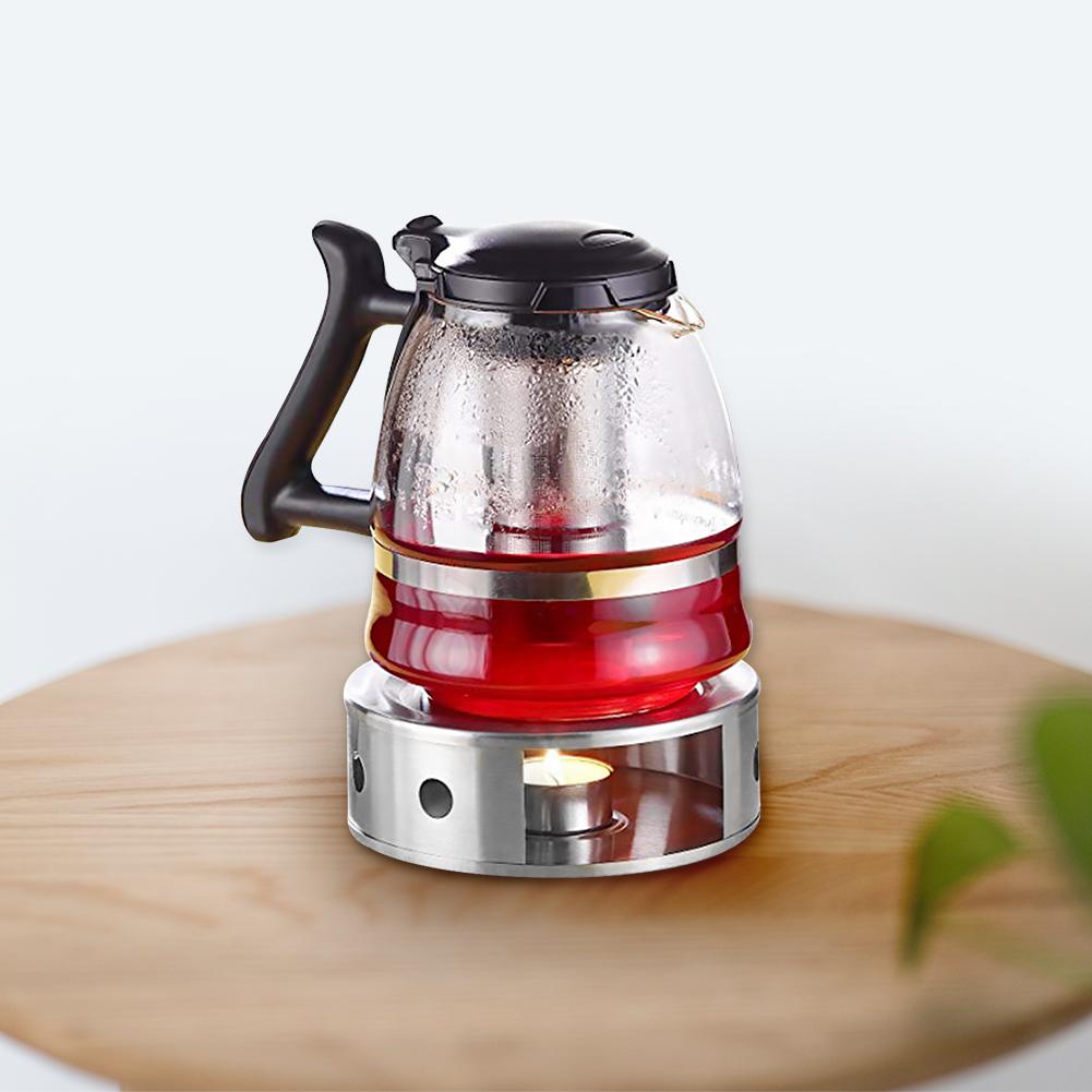 Te-mælk kaffe tekande opvarmning stearinlys fod i rustfrit stål tevarmer camping husholdning tevarmer med fyrfadslys tekandeholder: Default Title