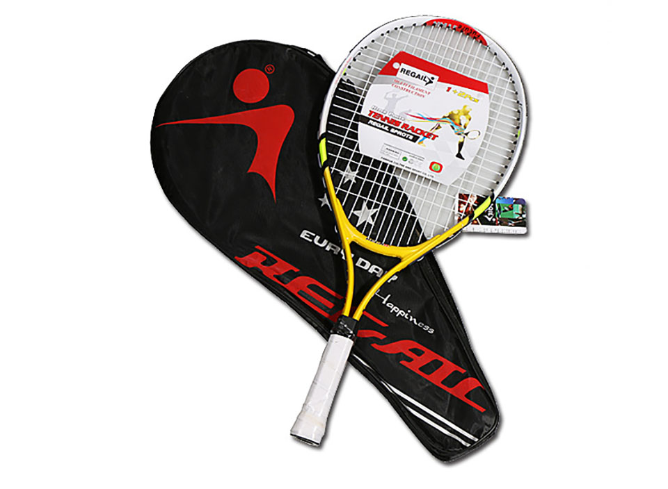 1 Pcs Teenager's Training Tennis Racket Aluminum Alloy Racquet with Bag for Chidlren Beginners with free Carry Bag: Yellow Handle