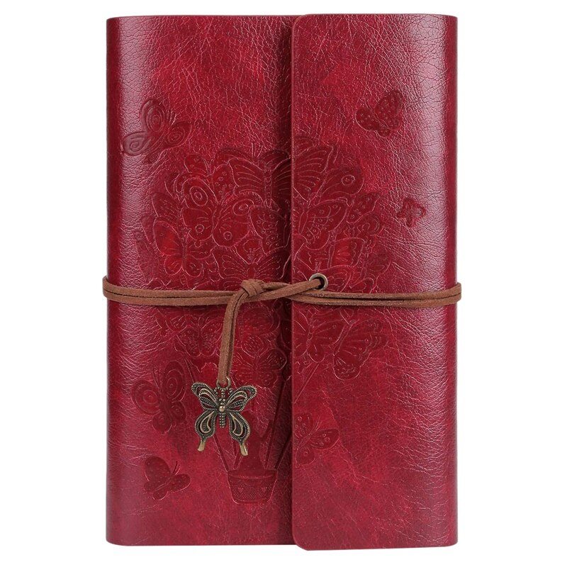 Journal Ruled Refillable Notebook Writing with Spiral Diary Sketchbook: Red A6