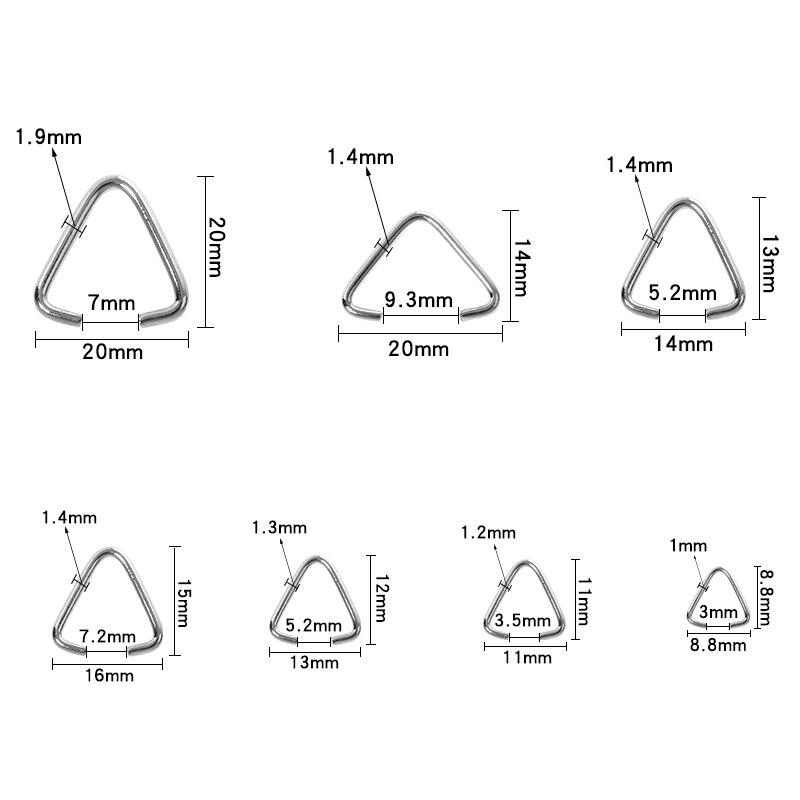50-200 Stuks Driehoek Loops Ringetjes Multi Size Split Ringen Open Ringen Connectors Sluitingen Haken Voor Sieraden Maken accessoires