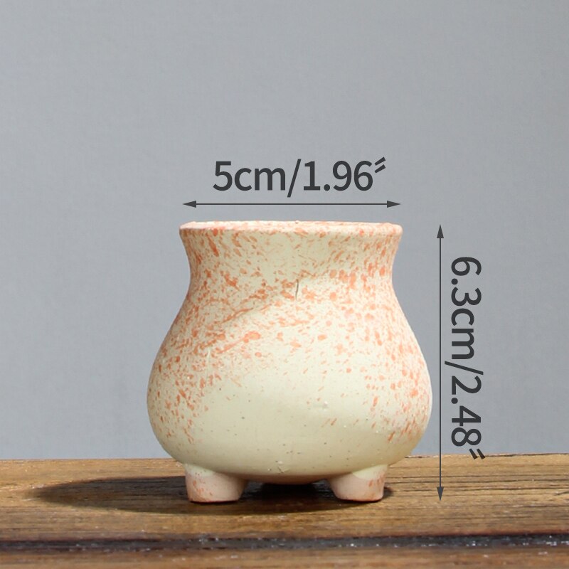 Petit pot de fleurs en céramique, joli pot de fleurs Simple et givré, ornement de bureau, pour le jardinage: 16