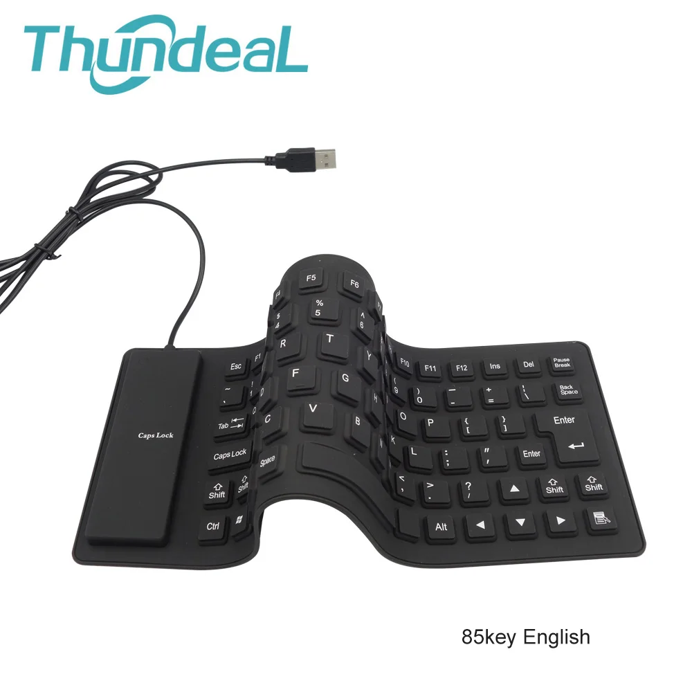 85-Tasten-Silikon, Englisch, Russisch, Tastatur, Tablet, Desktop-Pad, PC, Tablet, wasserdicht, USB, kabelgebunden, Gamer, Büro, russische Tastatur